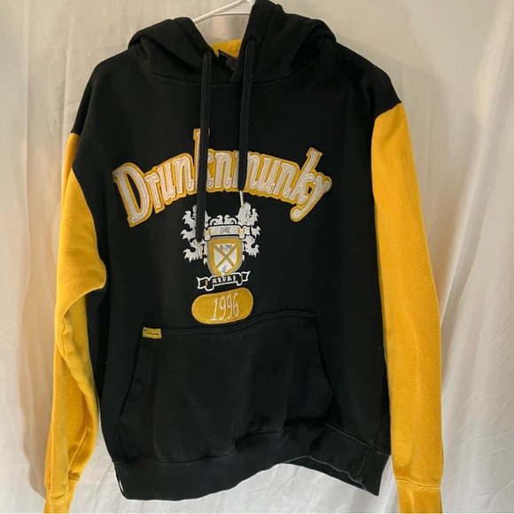 Vintage Drunk Munky Hooded Sweatshirt Skater Grunge Hip Hop - Picture 2 of 7